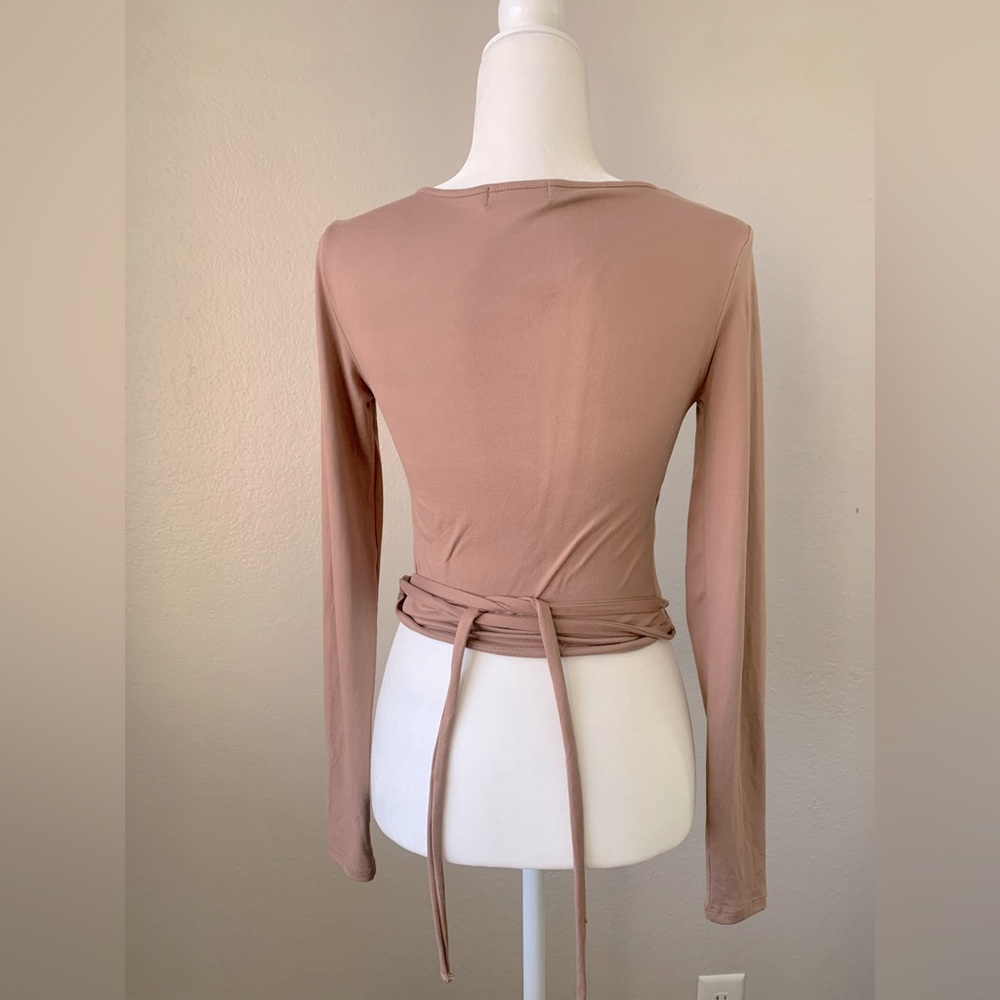 Popular 21 Wrap-Style Tan Top Size Medium - Picture 3 of 5